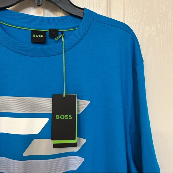 Hugo Boss Men's Cotton Graphic Tee in Blue Size XXL - Picture 7 of 11